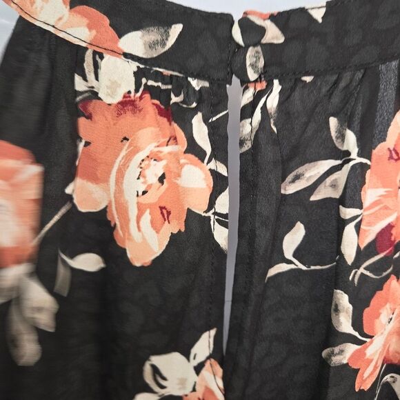 Torrid Womens Black Floral Animal Print Georgette Goddess Tank Top 2 2x - Picture 6 of 8